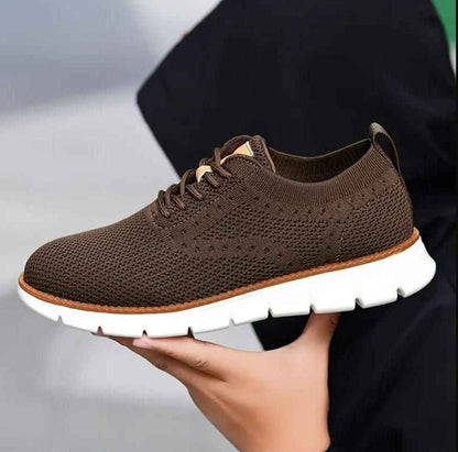 Men's Brown Mesh Casual Shoes - Lightweight Breathable Sneakers