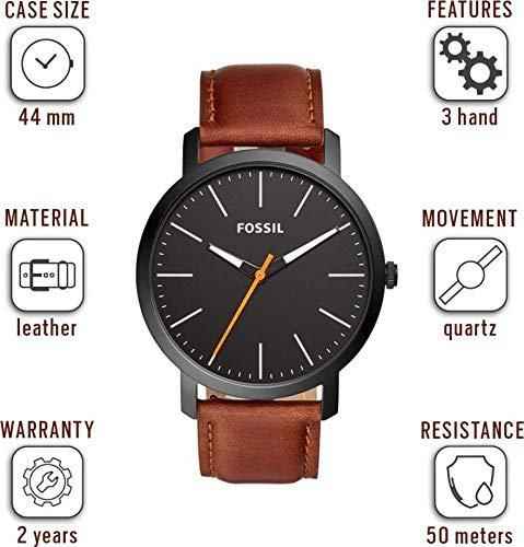 Fossil City K2G226G6 Rose Gold Analog Watch - Brown Leather Strap Unisex Timepiece