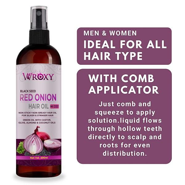 Wroxy Onion Black Seed Hair Oil Controls Hair Fall (Pack of 3)