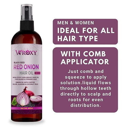 Wroxy Onion Black Seed Hair Oil Controls Hair Fall (Pack of 3)