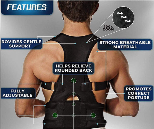 Premium Posture Corrector Belt - Unisex Back Support Brace for Better Alignment