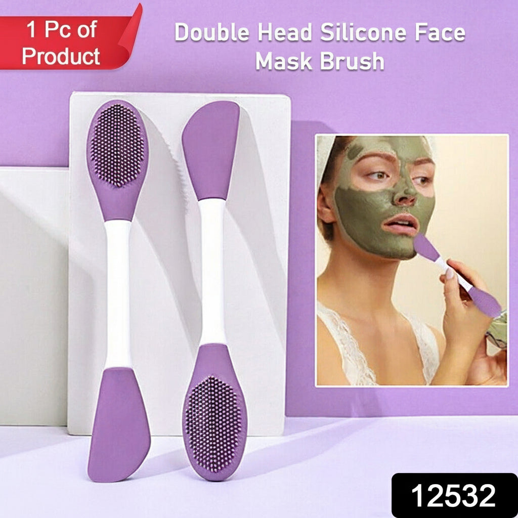 Double-Headed Silicone Face Mask Brush - Facial Cleansing & Application Tool