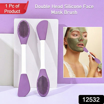 Double-Headed Silicone Face Mask Brush - Facial Cleansing & Application Tool