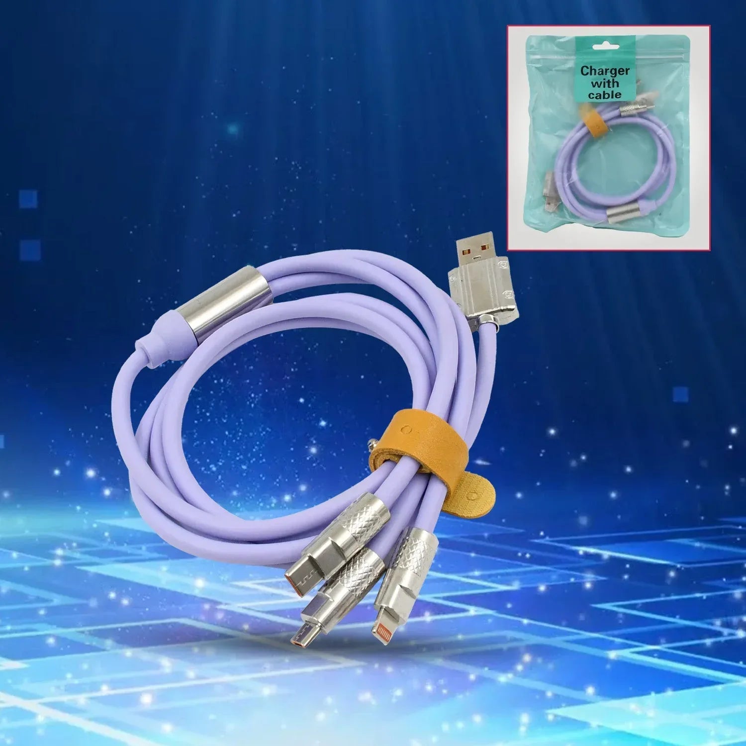 3-in-1 Multi Fast Charging Cable - Universal USB Charger for iPhone, Android & Type-C