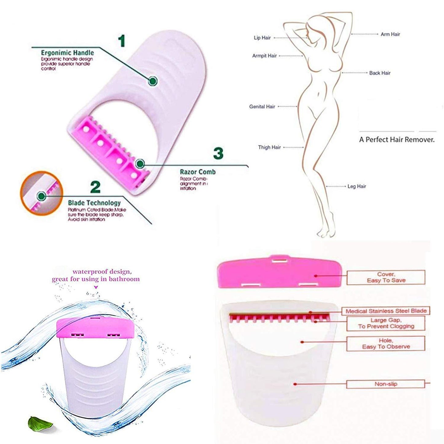 1236 Disposable Body Skin Hair Removal Razor For Women Pack Of 6