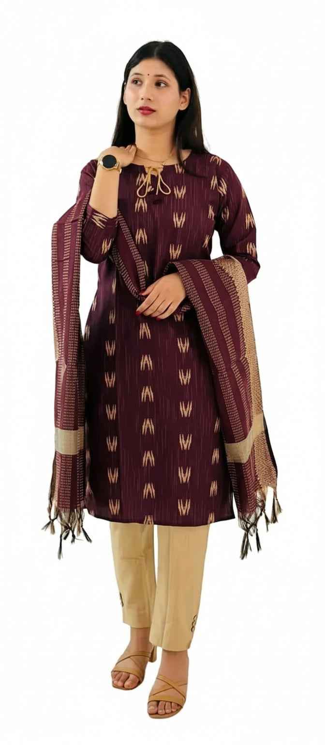 Premium Women's Cotton Kurta Sharara Set with Dupatta - Printed 3-Piece Ethnic Wear