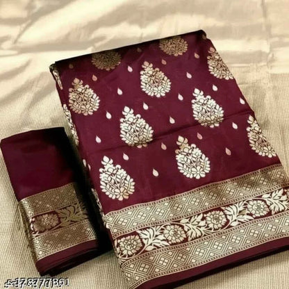 Women's Purple Jacquard Saree with Blouse - 6.3M Traditional Ethnic Wear