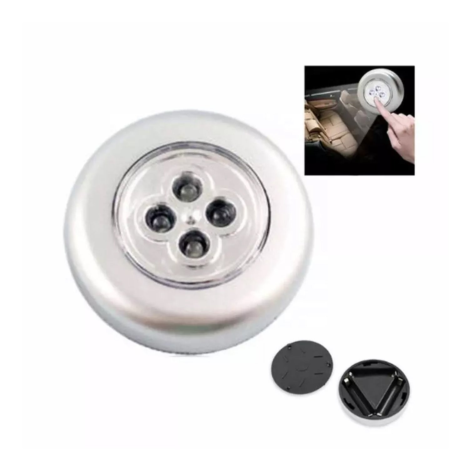 1716 4 Led Battery-powered Wireless Night Light Stick Tap Touch Lamp Stick-on Push Light For Closets Cabinets Counters Or Utility Rooms Cordless Touch Light