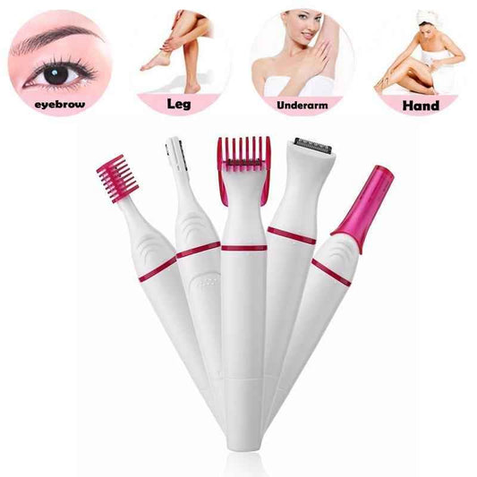 5-in-1 Women's Hair Removal Shaver - Multi-Purpose Electric Trimmer