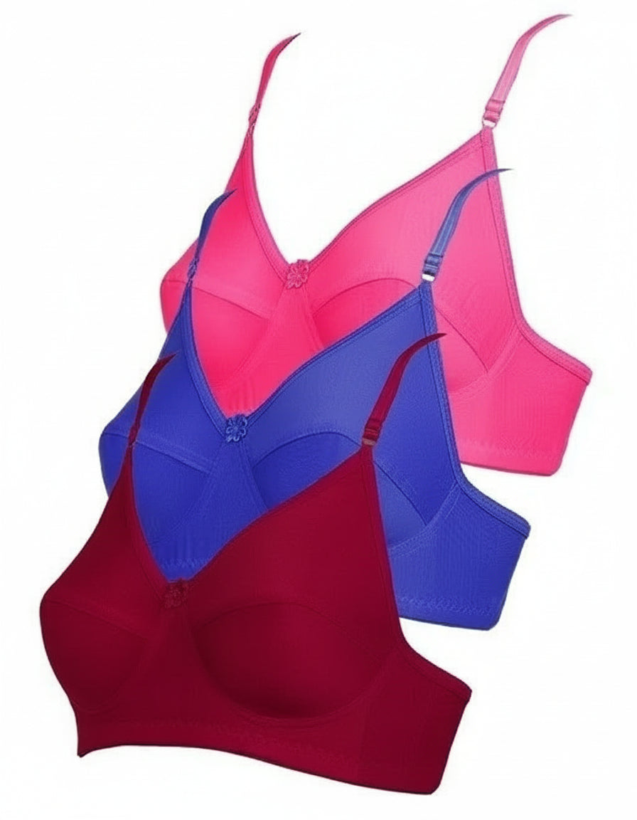 Imported Soft Bras for Women - 30B Size, Pack of 3 | Comfortable Everyday Lingerie