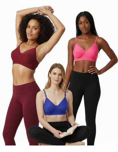 Imported Soft Bras for Women - 30B Size, Pack of 3 | Comfortable Everyday Lingerie