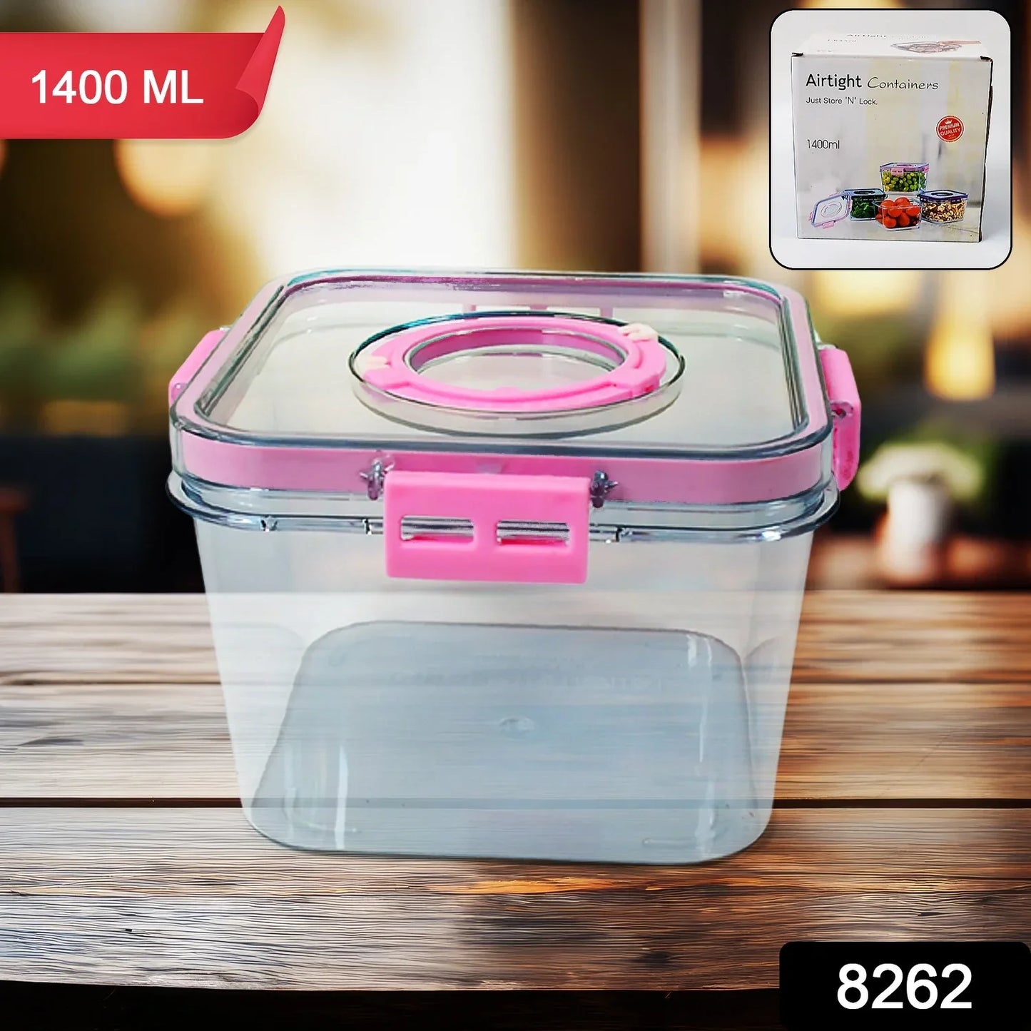 Premium 1400ml Clear Food Storage Container with Airtight Lid