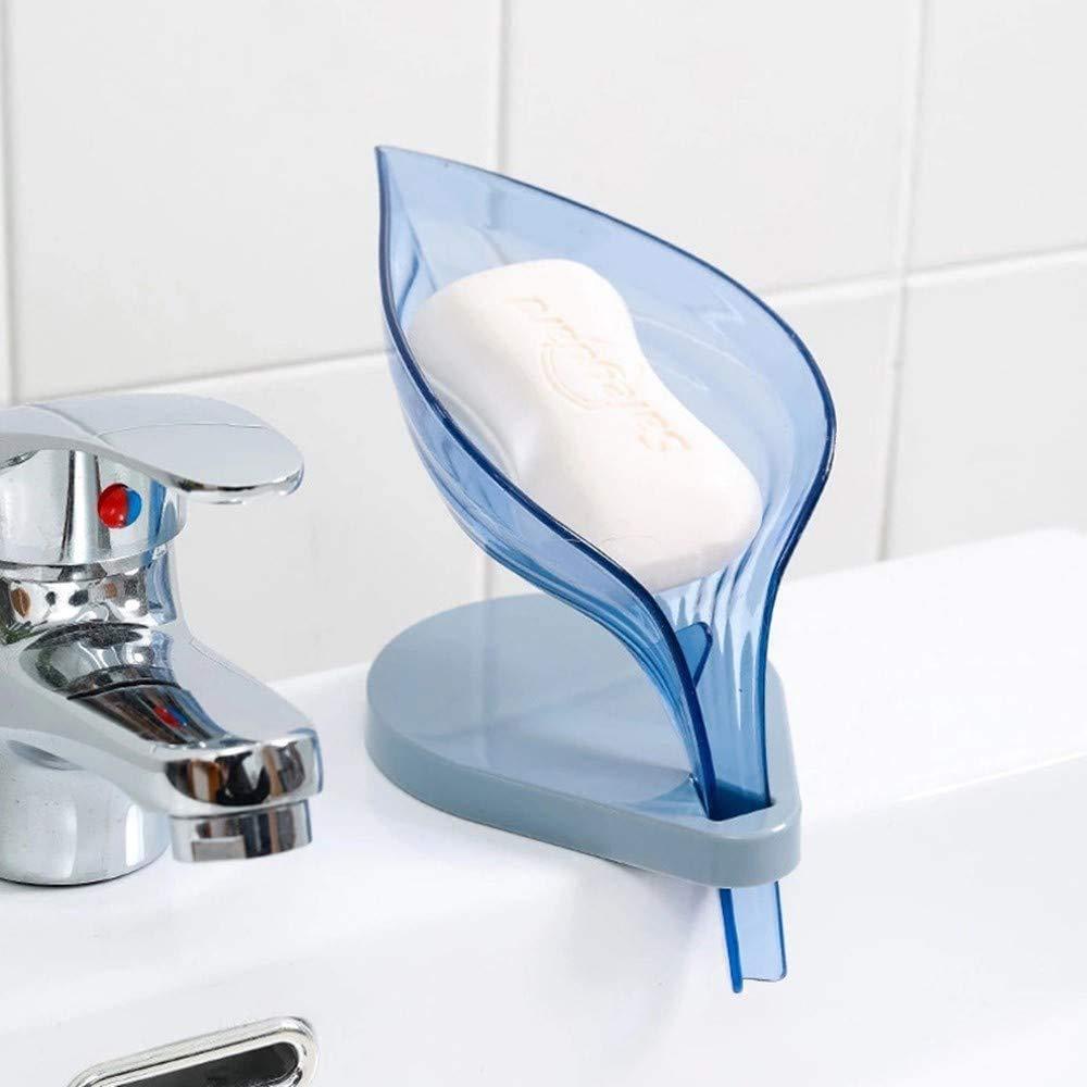 Leaf Shape Soap Dish - Self-Draining Bathroom Soap Holder with Quick Dry Design