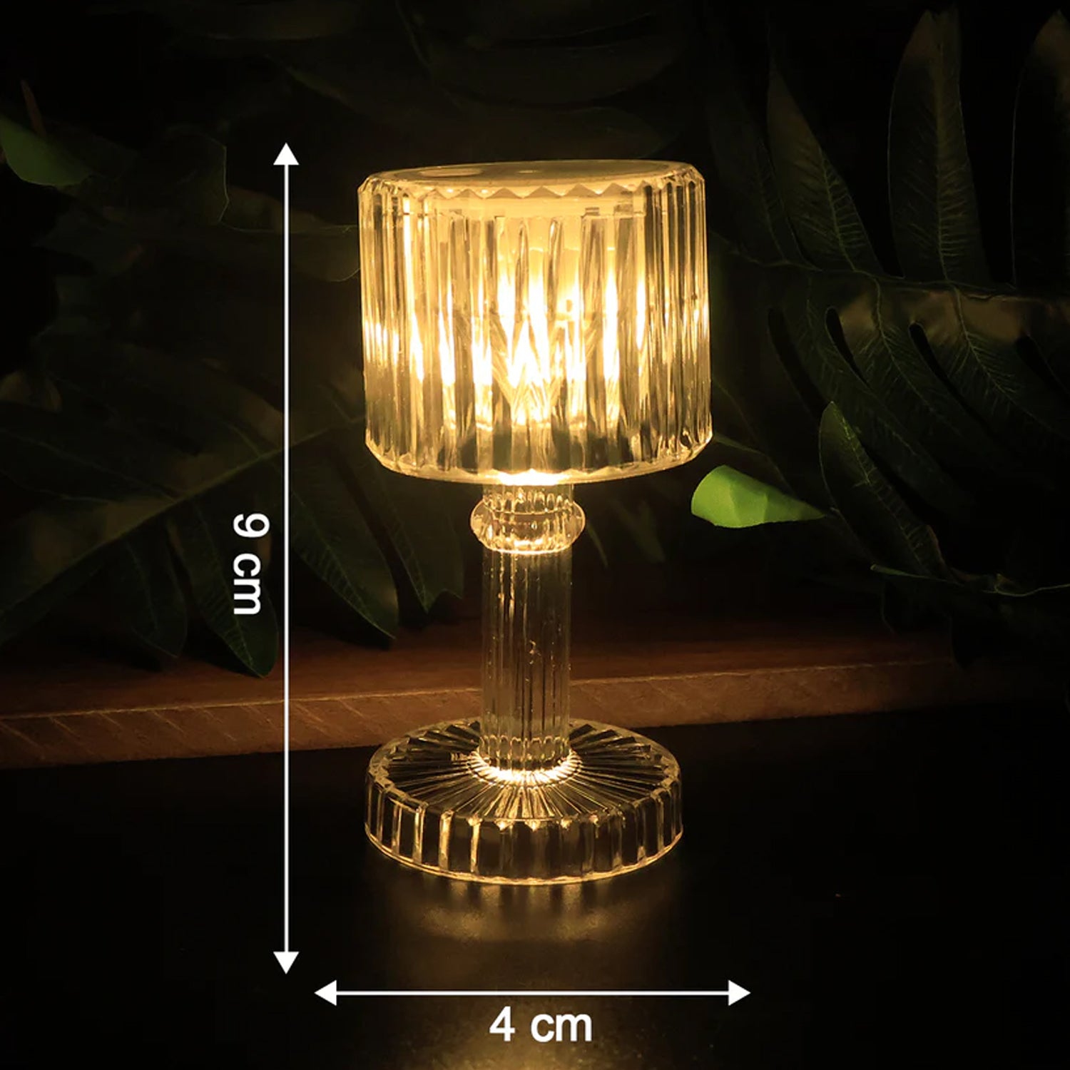 LED Crystal-Effect Table Lamps - Set of 6 Ambient Lighting Decor