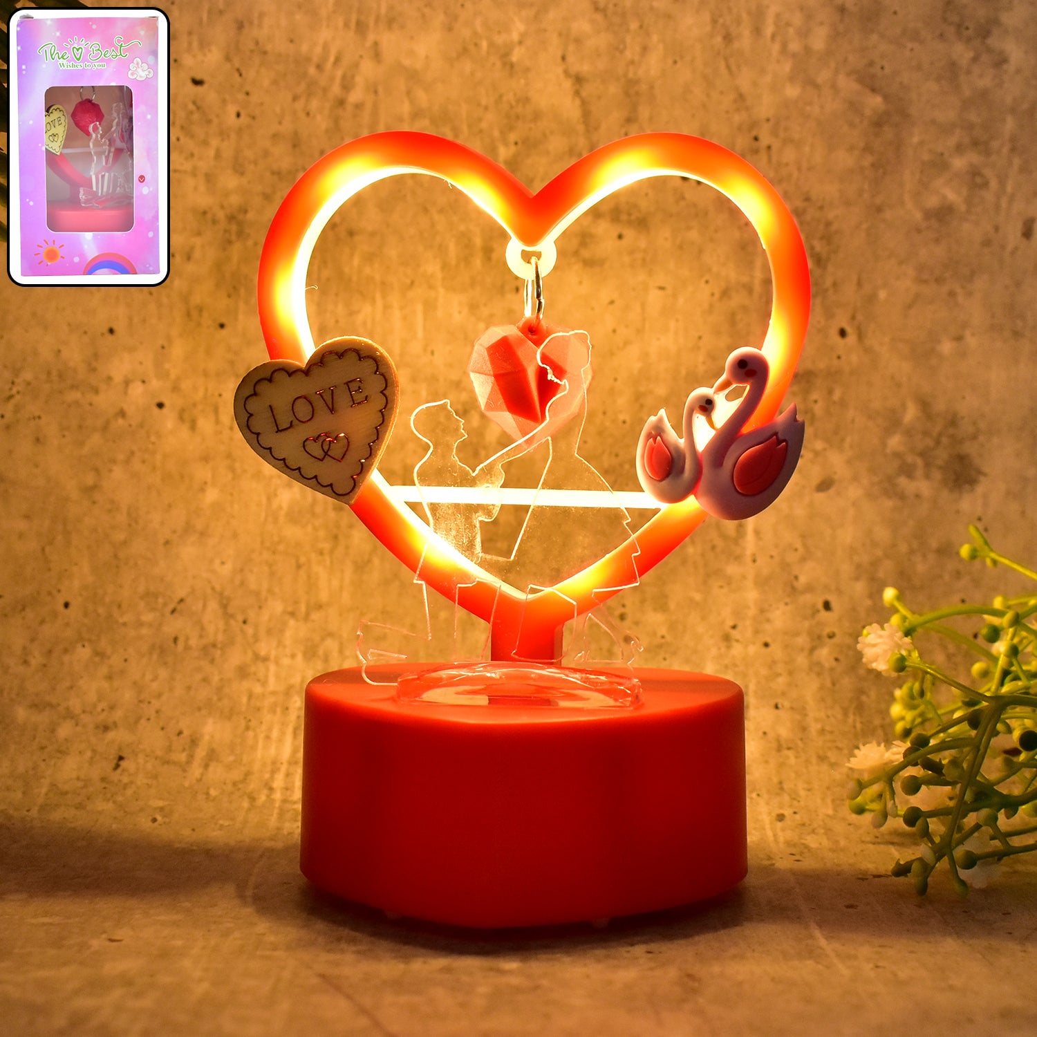 Heart-shaped Decorative Love Showpiece (1 Pc)
