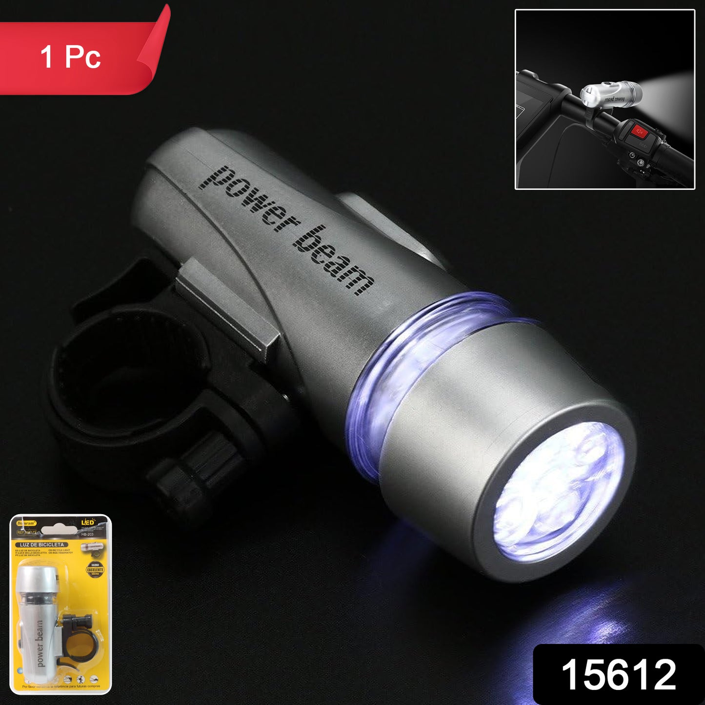 Power Beam LED Bicycle Headlight - Ultra Bright Bike Front Light for Night Riding Safety