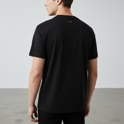 Men's Black T-Shirt with Bold Print Design - Trendy & Comfortable Fit