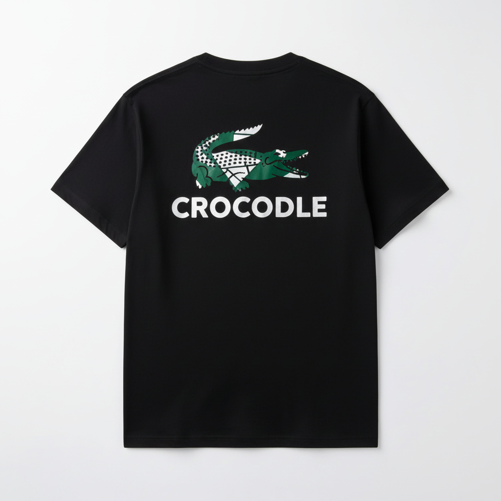 Men's Black T-Shirt with Bold Print Design - Trendy & Comfortable Fit