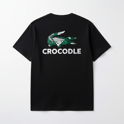 Men's Black T-Shirt with Bold Print Design - Trendy & Comfortable Fit