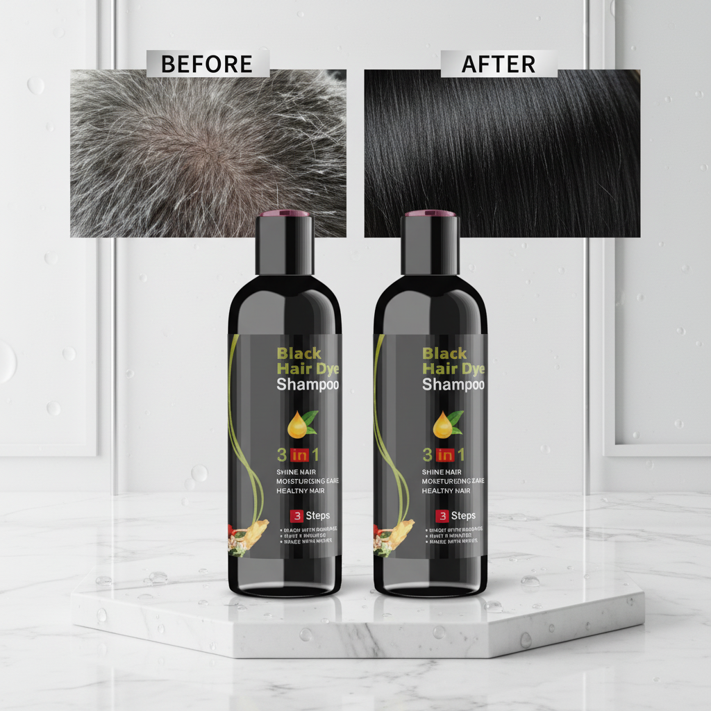BD BLOSDREAM 3-in-1 Black Hair Shampoo - Natural Color Restoration (100ml Twin Pack)