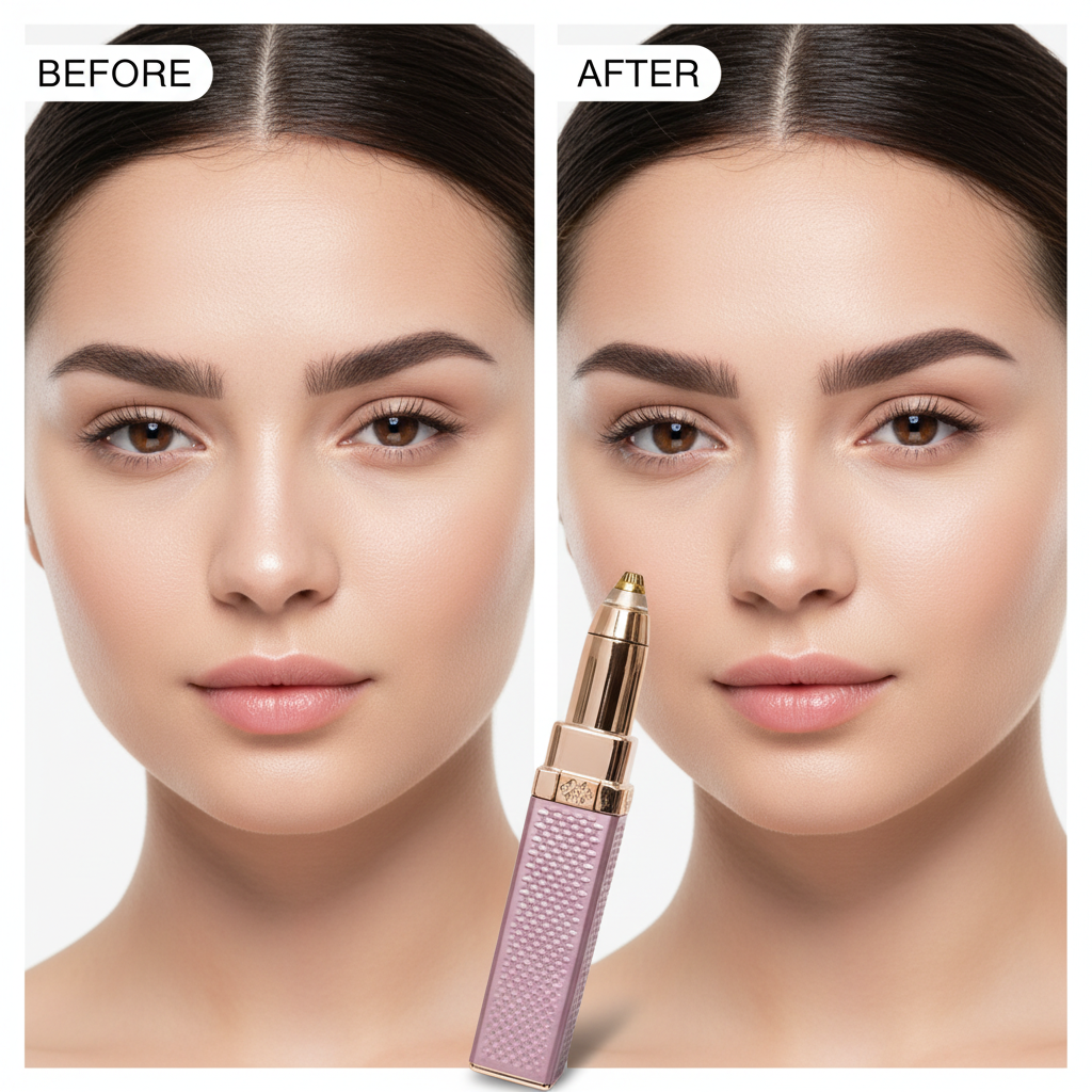 2-in-1 Eyebrow Razor & Facial Hair Remover - Painless Precision Shaver