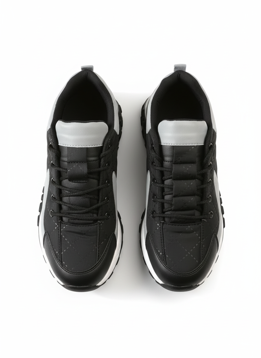 Black Sneakers for Men - Comfortable Casual Shoes with Cushioned Insole