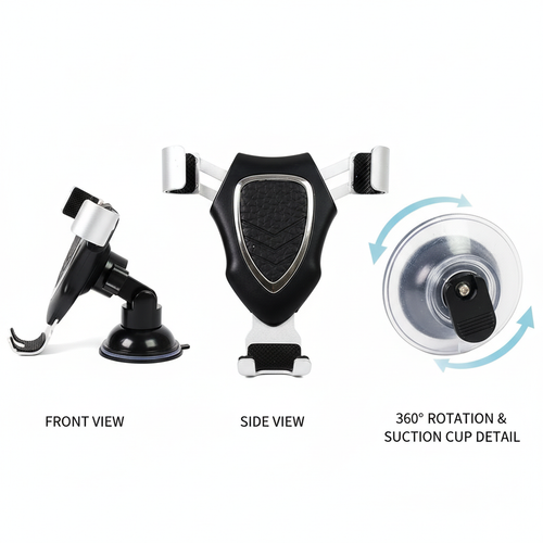 Universal Car Phone Mount - 360° Rotating Dashboard & Windshield Holder