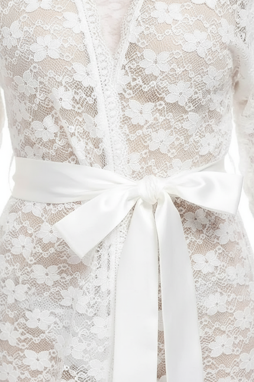 White Babydoll Lingerie for Women - Elegant Nightwear Set (Size L)