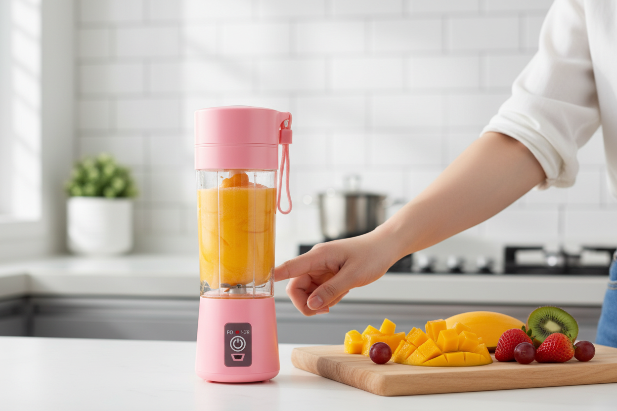 Portable USB Rechargeable Juicer Blender - 6 Blade Electric Protein Shaker for Fresh Smoothies On-the-Go