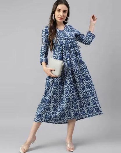 Women Solid Cotton Gown - Comfortable & Elegant Ethnic Wear