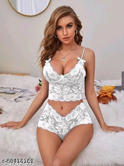 White Babydoll Nightwear for Women - 4XL Size
