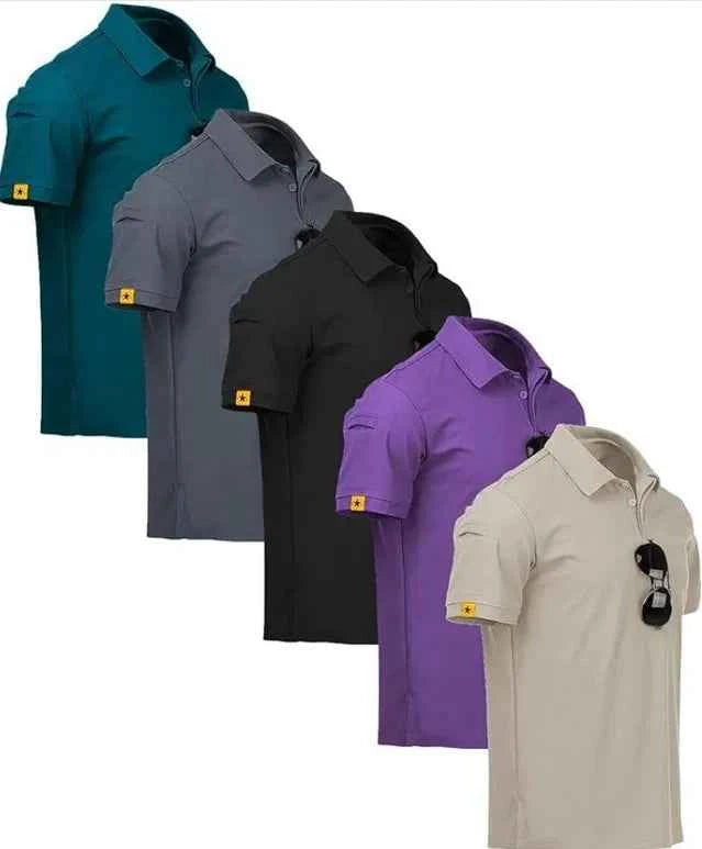 Men's Polo T-Shirt Pack of 5 - Premium Cotton Casual Wear