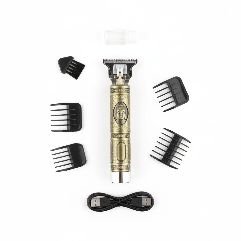 Professional Rechargeable Hair & Beard Trimmer for Men - Electric Grooming Kit