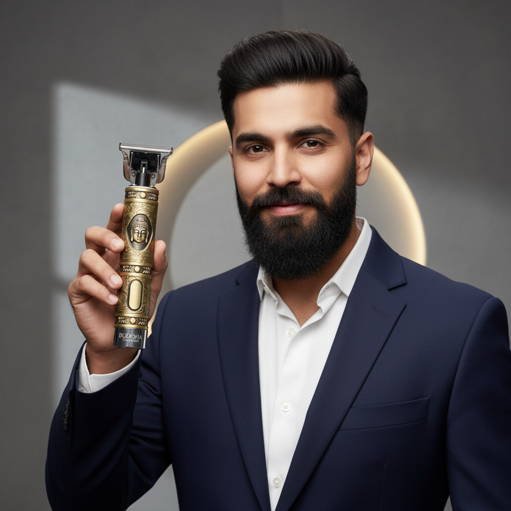 Professional Rechargeable Hair & Beard Trimmer for Men - Electric Grooming Kit