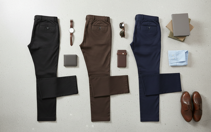 Men's Cotton Trousers - Comfortable Casual Pants (Pack of 3)