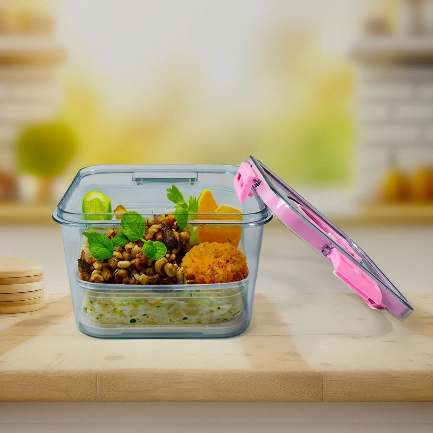 Premium 1400ml Clear Food Storage Container with Airtight Lid