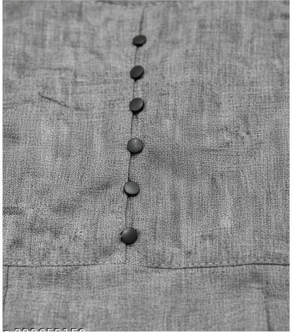 Women's Solid Cotton Gown - Traditional Grey Ethnic Wear