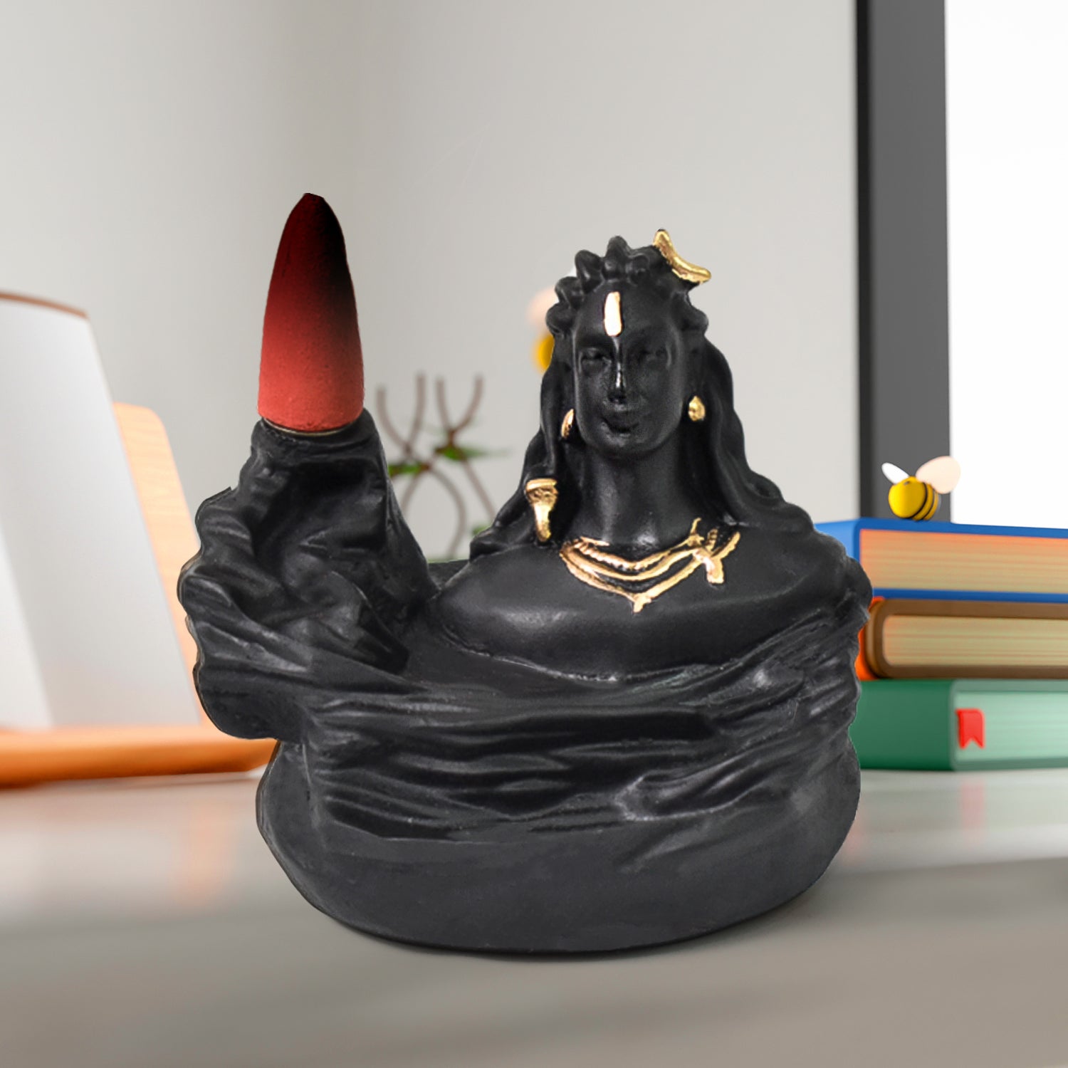 Adiyogi Shiva Backflow Incense Holder - Smoke Fountain Burner for Home Decor