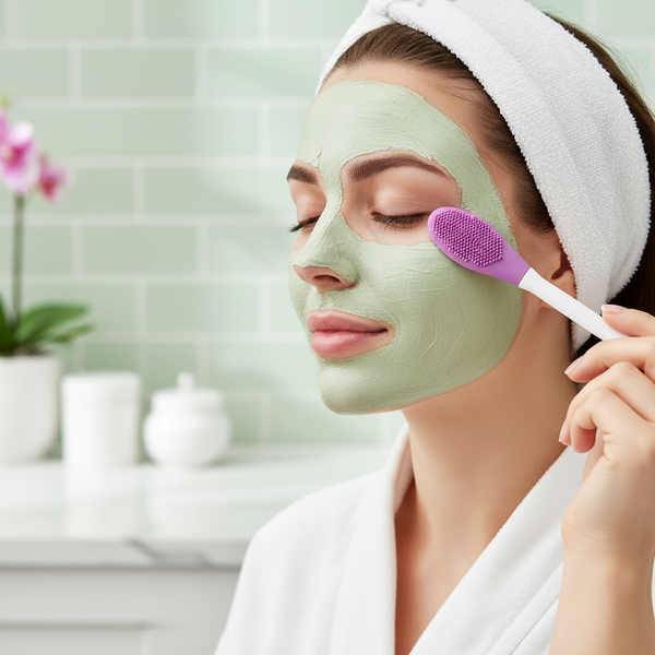 Double-Headed Silicone Face Mask Brush - Facial Cleansing & Application Tool