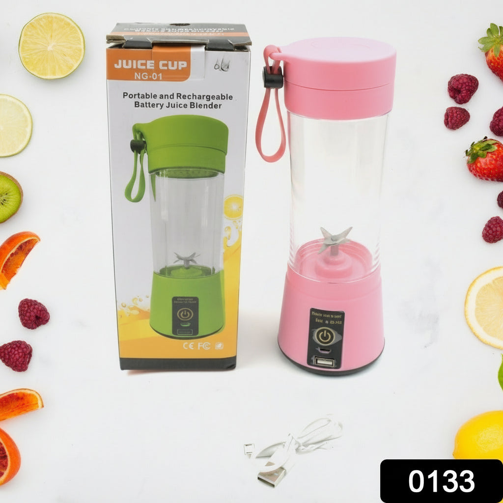Portable USB Rechargeable Juicer Blender - 6 Blade Electric Protein Shaker for Fresh Smoothies On-the-Go