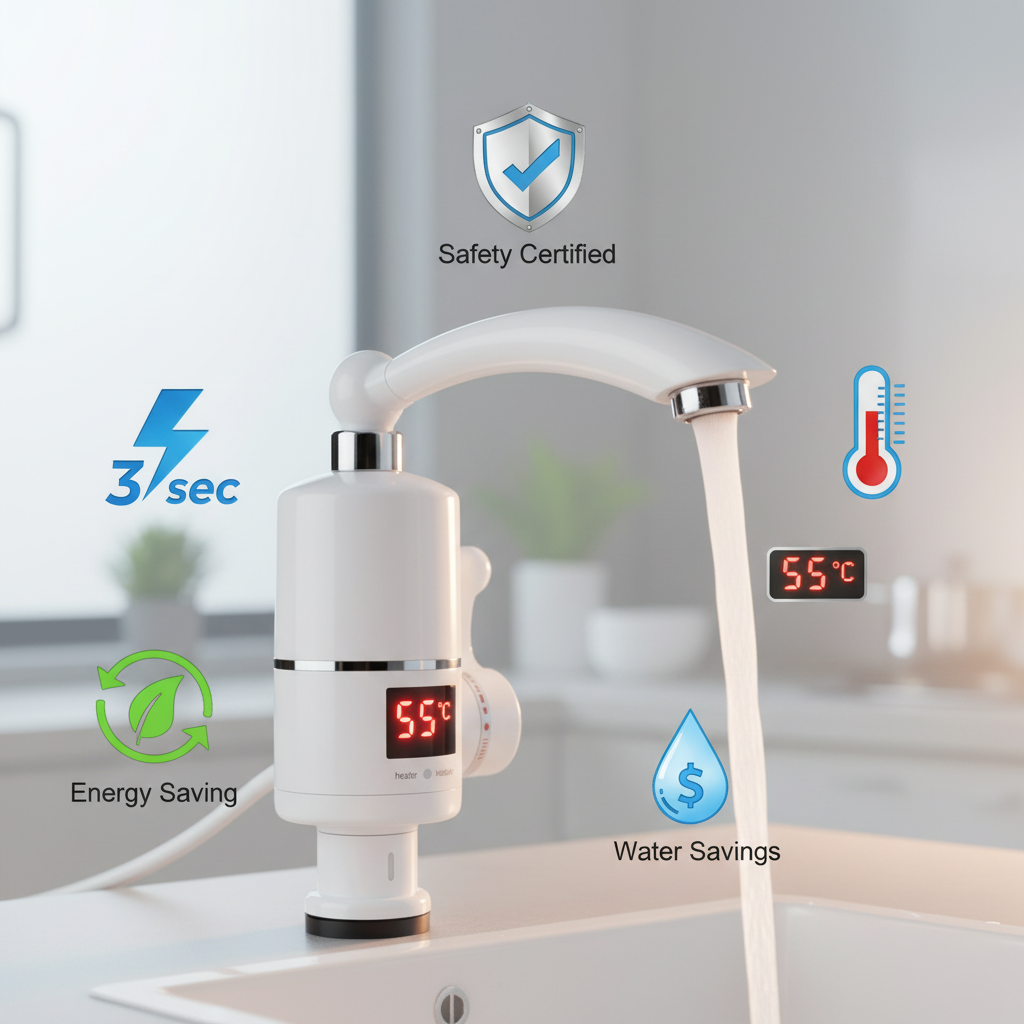 Never Wait for Hot Water Again - Instant Electric Heating Faucet with Digital Display