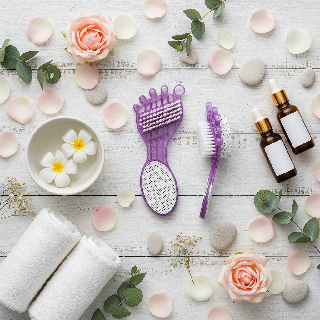 4-in-1 Pedicure Foot Care Tool - Pumice Stone, Brush, Scrubber & File | Callus Remover