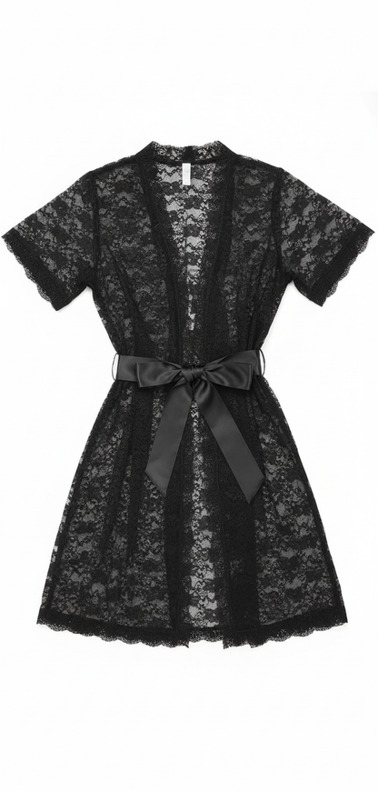 Black Babydoll Lingerie for Women - Elegant Nightwear Set (Size L)