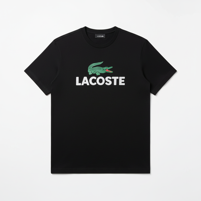 Men's Black T-Shirt with Bold Print Design - Trendy & Comfortable Fit