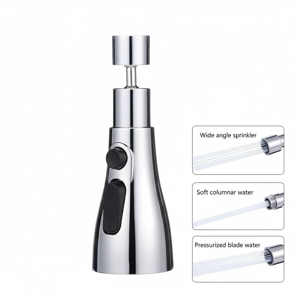 3-Mode Kitchen Sink Faucet - 360° Swivel Tap for Easy Dish Washing & Cleaning