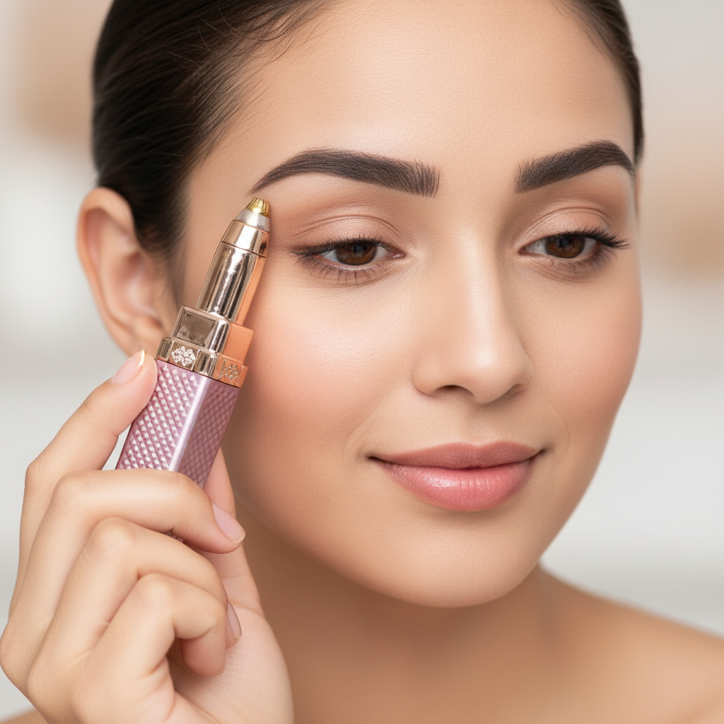 2-in-1 Eyebrow Razor & Facial Hair Remover - Painless Precision Shaver