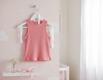 Girls Cotton Blend Solid Top - Pink (2-10 Years)