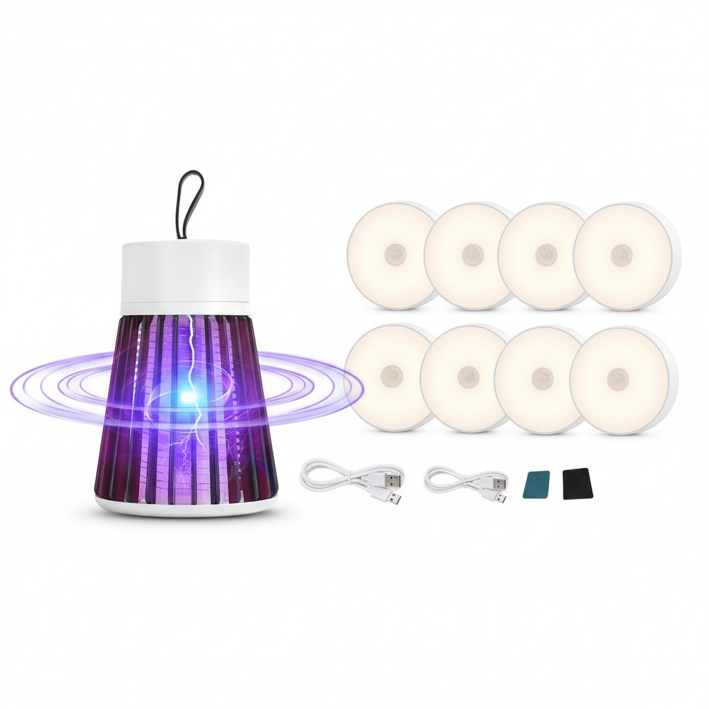 Home Essentials Bundle - USB Mosquito Killer + 4 LED Night Lights