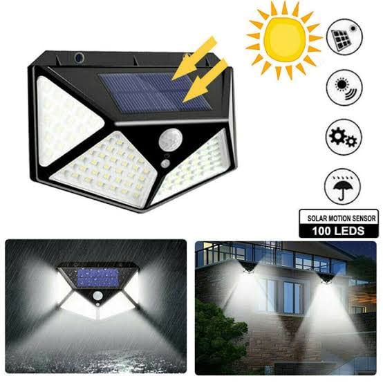 100 LED Solar Lights - Motion Sensor Outdoor Security Spotlight