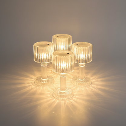 LED Crystal-Effect Table Lamps - Set of 6 Ambient Lighting Decor